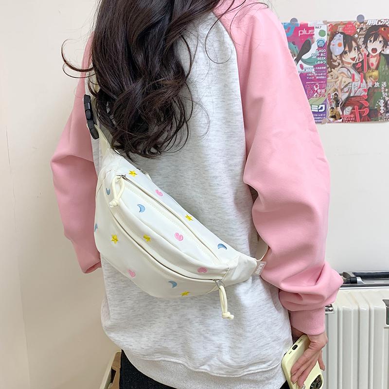 Нагрудная сумка женская вышитая поясная сумка легкая сумка через плечо спортивная студенческая сумка через плечо