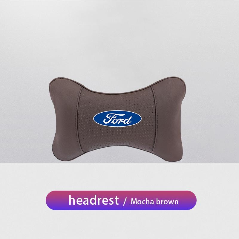 1Pcs Car Seat Memory Foam Headrest Auto Logo Neck Pillow For Ford S MAX Ranger Focus Fiesta Mondeo Kuga Mustang Escort KA C-Max