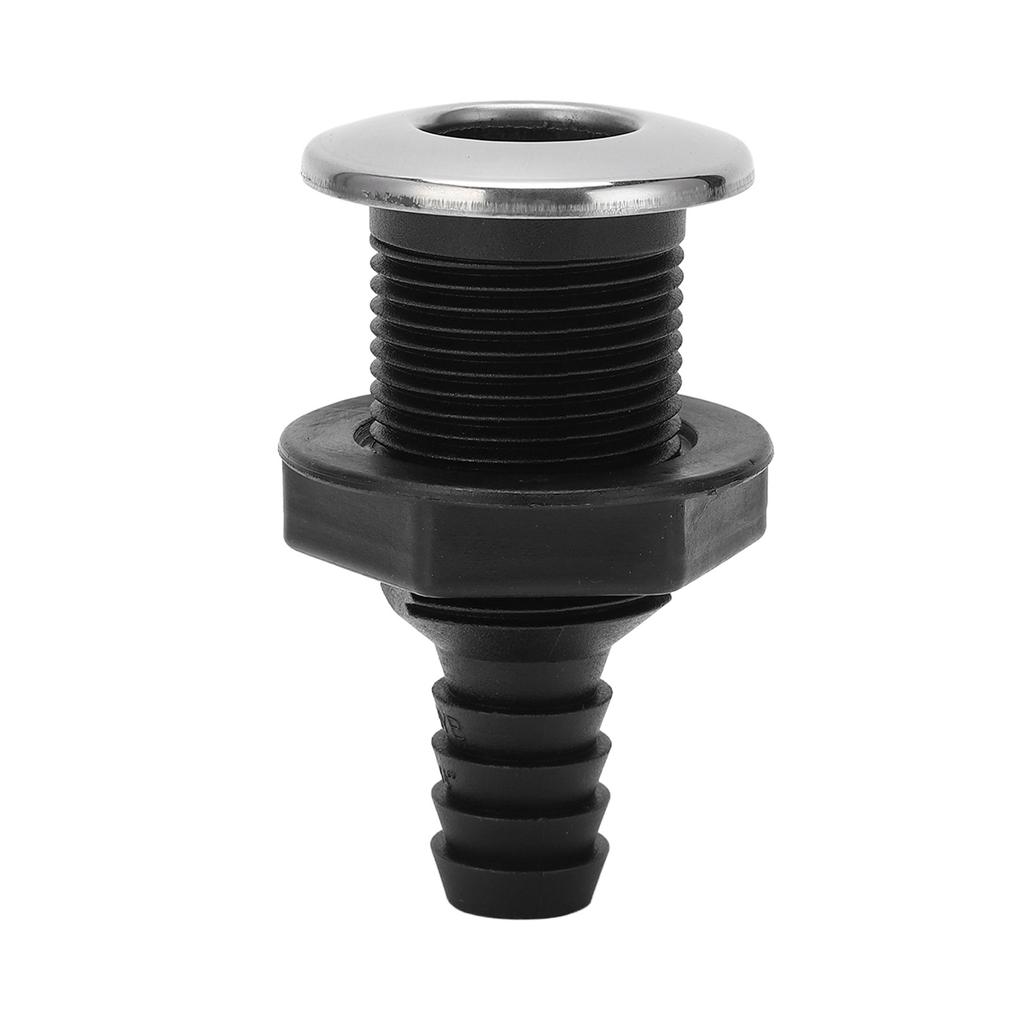 Лодочный 3 4-дюймовый сквозной шпигатный слив Прямой Черный с крышкой из нержавеющей стали 316 для яхт и кораблей