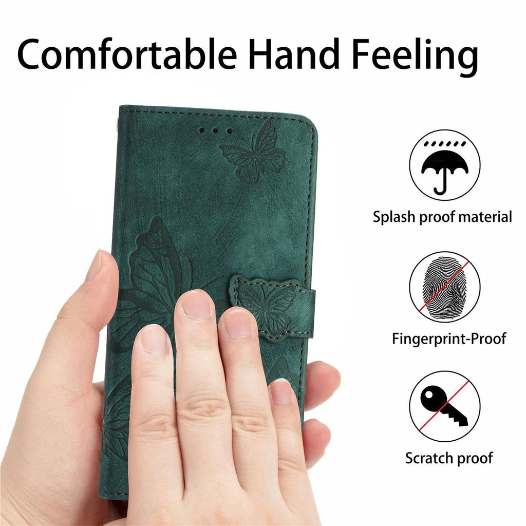 Джинсовая линия с тиснением бабочки, сплошной цвет, кожаный чехол-кошелек для телефона, подставка для книг для iPhone, Samsung, Xiaomi, Huawei, Moto Oppo, откидная сумка с магнитной картой