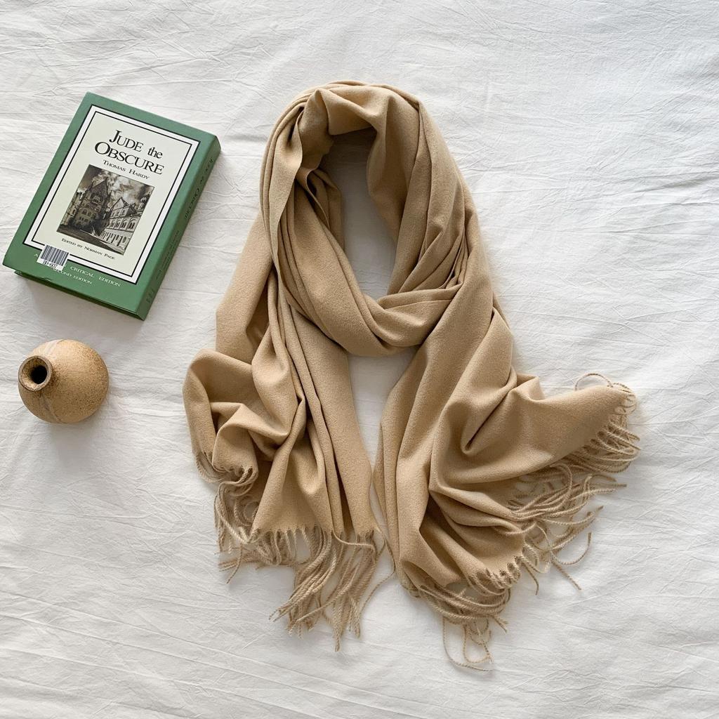 Candy Color Imitation Cashmere Scarf Women'S Winter Solid Color Warm Shawl Spring And Autumn Japanese Simple Scarf