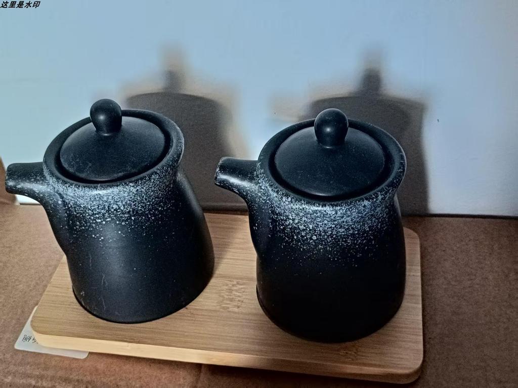 Керамический диспенсер для соевого соуса, Ручная работа, Соусница в стиле Dot Art, Креативная кухонная бутылка для масла на деревянной подставке, Восточный подарок для столовой