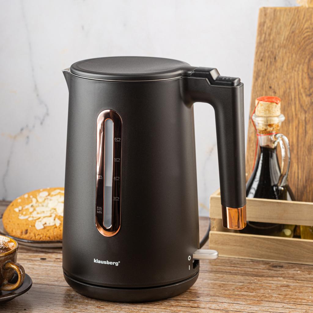 Cordless electric kettle 1.7L black KLAUSBERG KB-7889