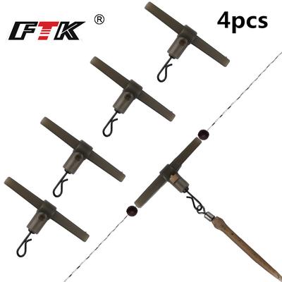 4 шт. Аксессуары для ловли карпаЗажимы для грузилБыстрая сменаПоворотный хвостРезиновый рукав против запутыванияПодходит для оснасток для ловли карпаГрубые рыболовные снасти