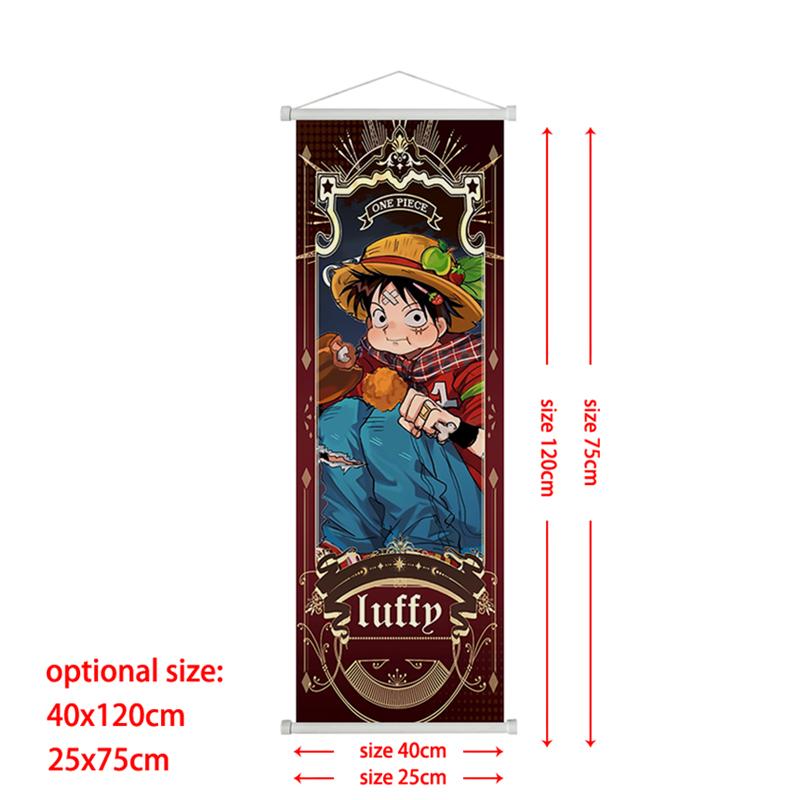Anime One Piece Scroll Canvas Painting Zoro Sanji Luffy Home Decor Wall Hanging Ace Nami Hancock Poster Wall Art Room Decor