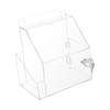 Ballot Box with Sign Holder Acrylic Donation Lock Storage Container Key for Desk