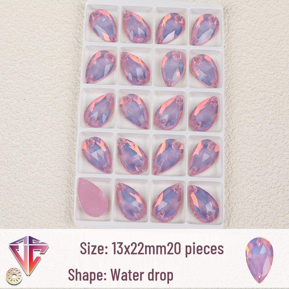 Флуоресцентные мокка каплевидные стразовые бусины - Ручная работа DIY Двухдырочные плоские аксессуары