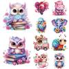 Cartoon Animal Patches On Clothes 6Inch Color Owls Elephant Stickers Washable Vinyl Thermal Press Diy Children Clothes Stickers