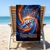 Custom Name Beach Towel Thunder Basketball Team Beach Towel, Soft Microfiber, Gift for Her/Him, Birthday, for Pool, Beach, Travel, Fan gifts