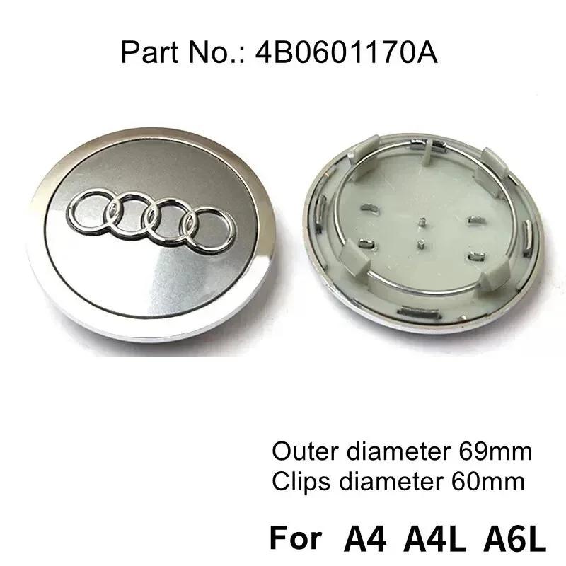 4w 4pcs 60mm 61mm 68mm 69mm 123mm Car Styling Wheel Center Cap Hub Covers Badge for 4w A3 A4 A5 A6 A7 A8 S4 S6 Stickerw4