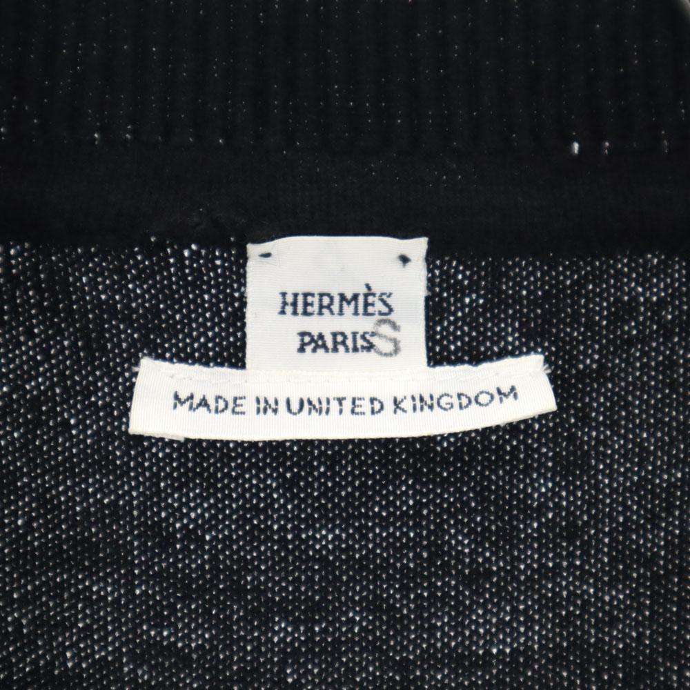 Hermes Кашемир 100% Свитер с коротким рукавом 34/S черный ПАРИЖ Вязаный Женский Б/у