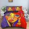 Abstract Face King Queen Duvet Cover Woman Portrait Bedding Set Graffiti Comforter Cover Fantasy Design Polyester Quilt Cover