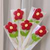 Photography Props Handmade Crochet Heart Bouquet Love DIY Crochet Flower Bouquet Knitting Wool Artificial Flower Gift