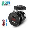 Dual USB Car Charger Socket Waterproof Fast Charge Power Outlet With Touch Switch For 12V-24V Motorcycle Boat Marine Truck ATV