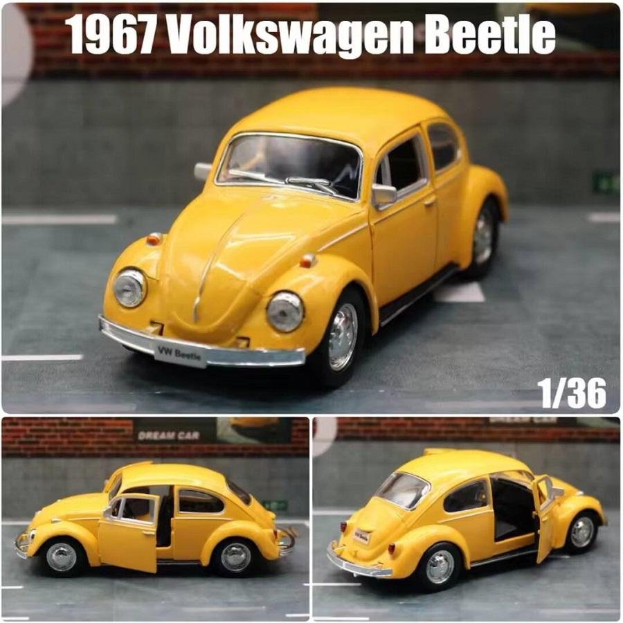 Ретро Классический 1967 Volkswagen Beetle 5-дюймовая Металлическая Машина Симуляция Литой & Игрушечный Транспорт RMZ city 1:36 моделей из сплава, подарки для детей