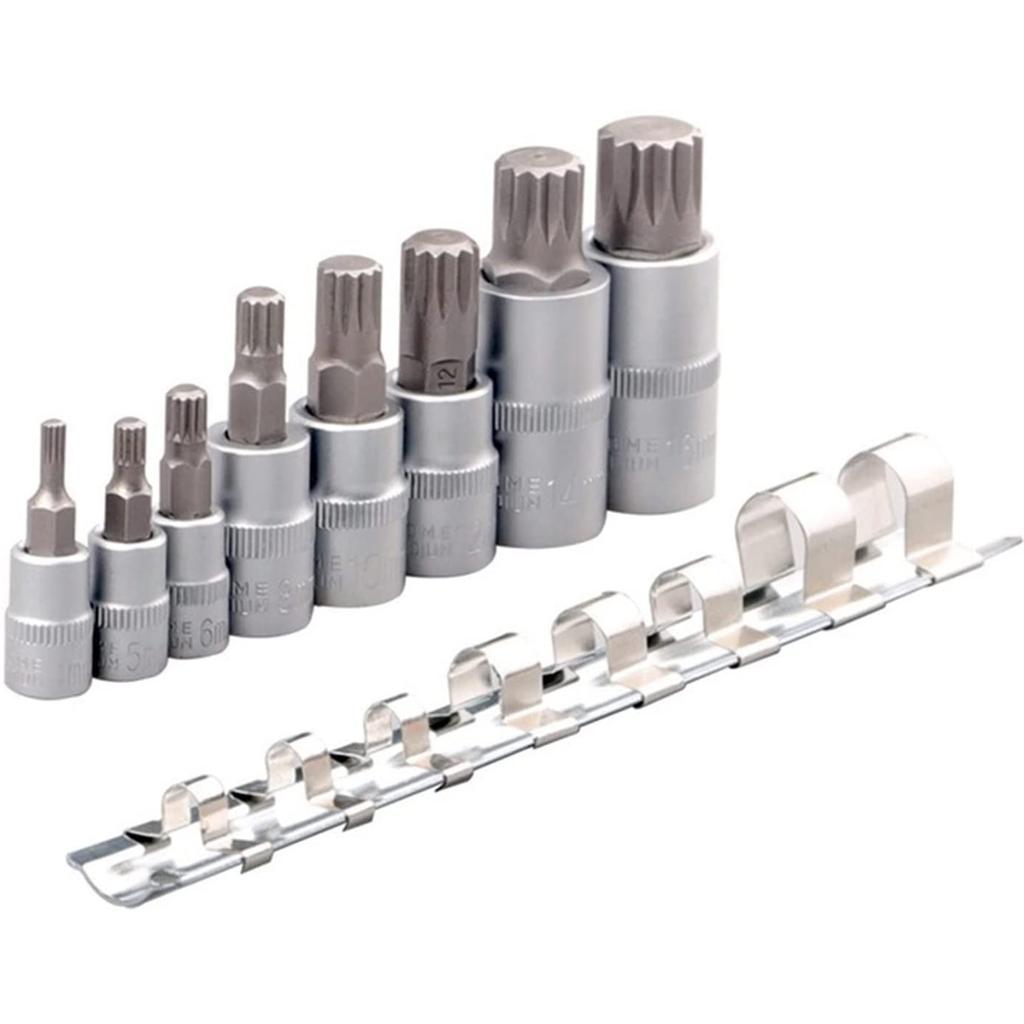 Набор из 8 предметов Адаптер-удлинитель с головками Torx 1/4" 3/8" 1/2"