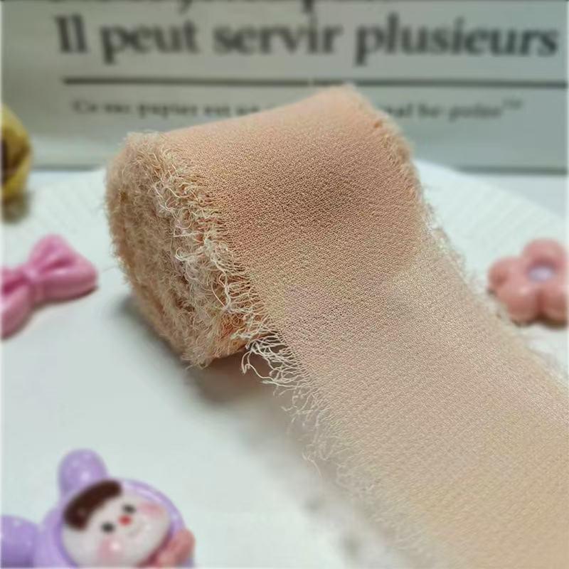 Chiffon Ribbon Bow with Frayed Edges for Weddings and Floral Arrangements