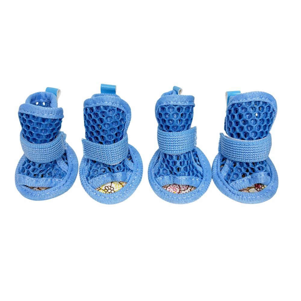 4Pcs Soft-sole Pet Sandals Non-slip Cooling Dog Boots Cute Dog Shoes Summer