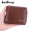 Baellerry Men Short Wallets Fashion Design Artificial Leather Trifold Wallet Business Vintage Card Holder Purse