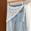 Fashion Flower Embroidery Lace Flower Hair Scarf Cute Thin Mini Lace Skirt Bohemian Chic Style Bandanas for Women