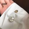 Женская мода двойной искусственный жемчуг брошь Safty Pin кардиган шаль клип значок подарок
