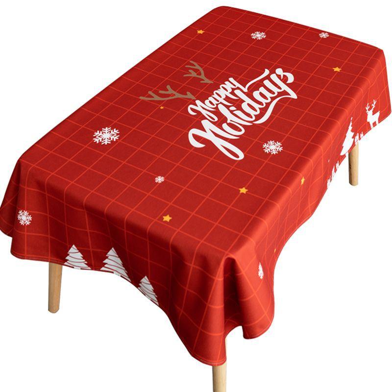 Рождественская скатерть водонепроницаемая, с защитой от ожогов и масла, скатерть, не требующая стирки, коврик для стола, коврик для журнального столика, скатерть