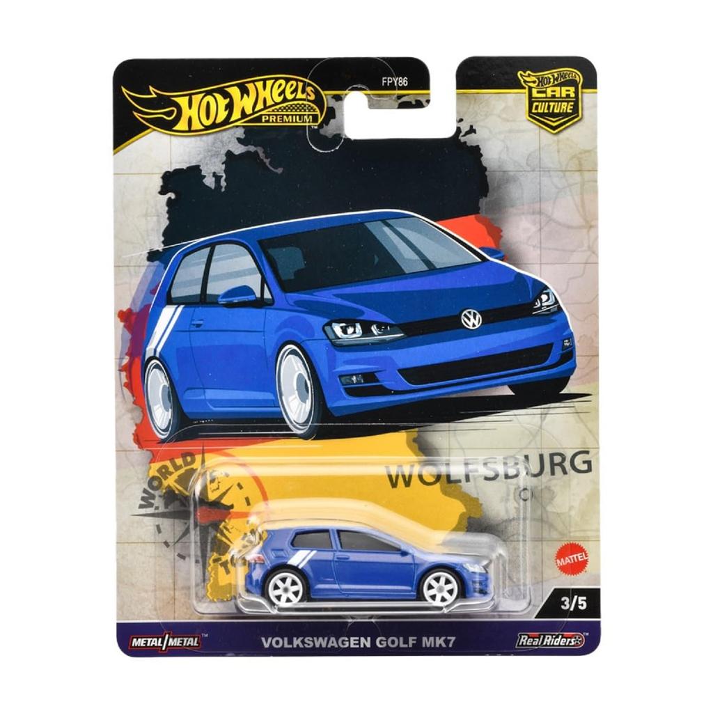 Hot Wheels Автомобильная культура Мировой тур Volkswagen Golf Mk7 игрушечный автомобиль Мини-автомобиль от 3 лет и старше Синий HRV79