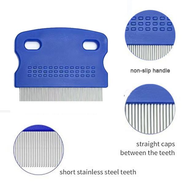 Factory Price Plastic Cat Dog Pet Hair Grooming Flea Lice Comb Kit Tool with Rounded Teeth Tear Stain Remover