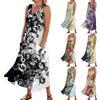 Женское летнее платье, повседневные свободные длинные платья с принтом для пляжного отдыха