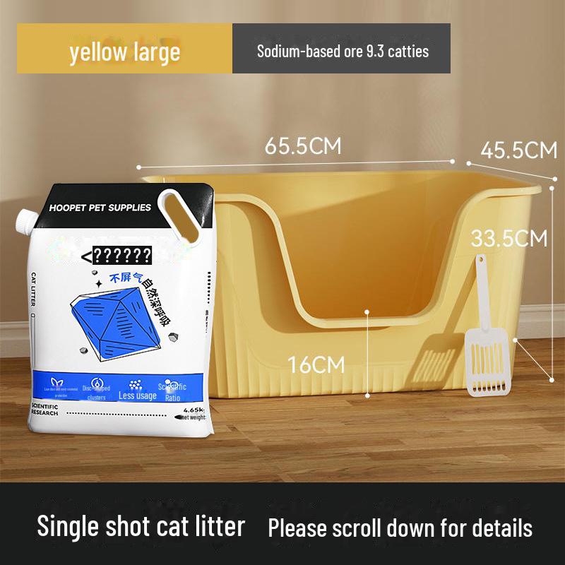 Extra Large Semi-Enclosed Cat Litter Box with Anti-Splash Design