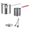 Small Deep Fryer with Basket Pot Removable Frying Basket, Durable Stainless Steel Compact Oil Filter French Fry Pan Pot, No Spill Saving for Fries And