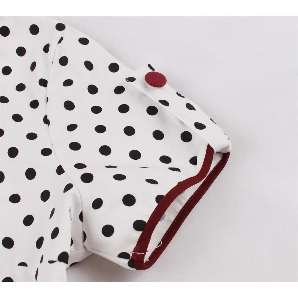 Женское винтажное платье в горошек в стиле рокабилли, коктейльное платье для вечеринки, платье на весну и лето с короткими рукавами