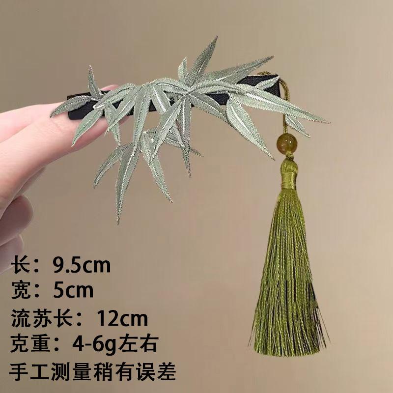 bamboo shadow duckbill clip chinese style imitation silk flower pearl hair clip for women back head updo hair styling