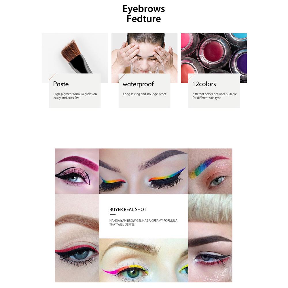 HANDAIYAN 12 цветов, водостойкий крем для бровей, профессиональная подводка для глаз, гель для бровей, оттенок для черных бровей, инструменты для макияжа бровей