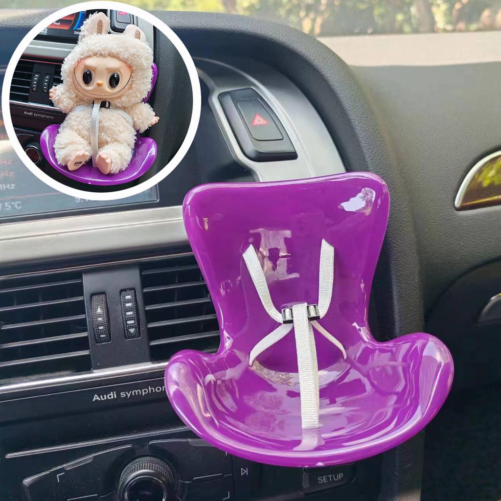 15-17cm Car Doll Seat Labubu Doll Safety Seat Cute Doll Air Outlet Aromatherapy Decoration Car Interior Ornament Accessorie Gif