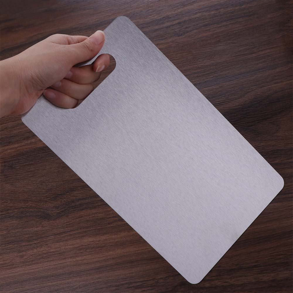 Панель из нержавеющей стали, устойчивая к плесени, серебристая доска для замешивания теста, двусторонняя разделочная доска, кухня