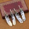 S925 Sterling Silver Jewelry Retro Thai Silver Feather Pendant Personality Men and Women Brass Eagle Claw Sweater Pendant