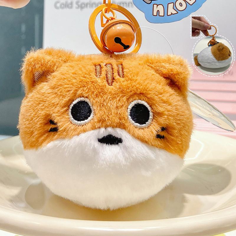 Плюшевый кот, брелок для ключей в виде рыбки, кошелек для монет, мультяшное животное, подвеска-брелок, подарок для детей