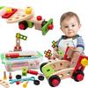 Carpenter Tools Assembly Toy for Kids Ages and Wood Building Blocks Construction Kit with Toy Model Building Wooden Nuts and Toddler Toy with