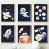 Rocket Astronaut Planet Galaxy UFO Space Wall Art Canvas Painting Nordic Posters And Prints Wall Pictures Baby Kids Room Decor
