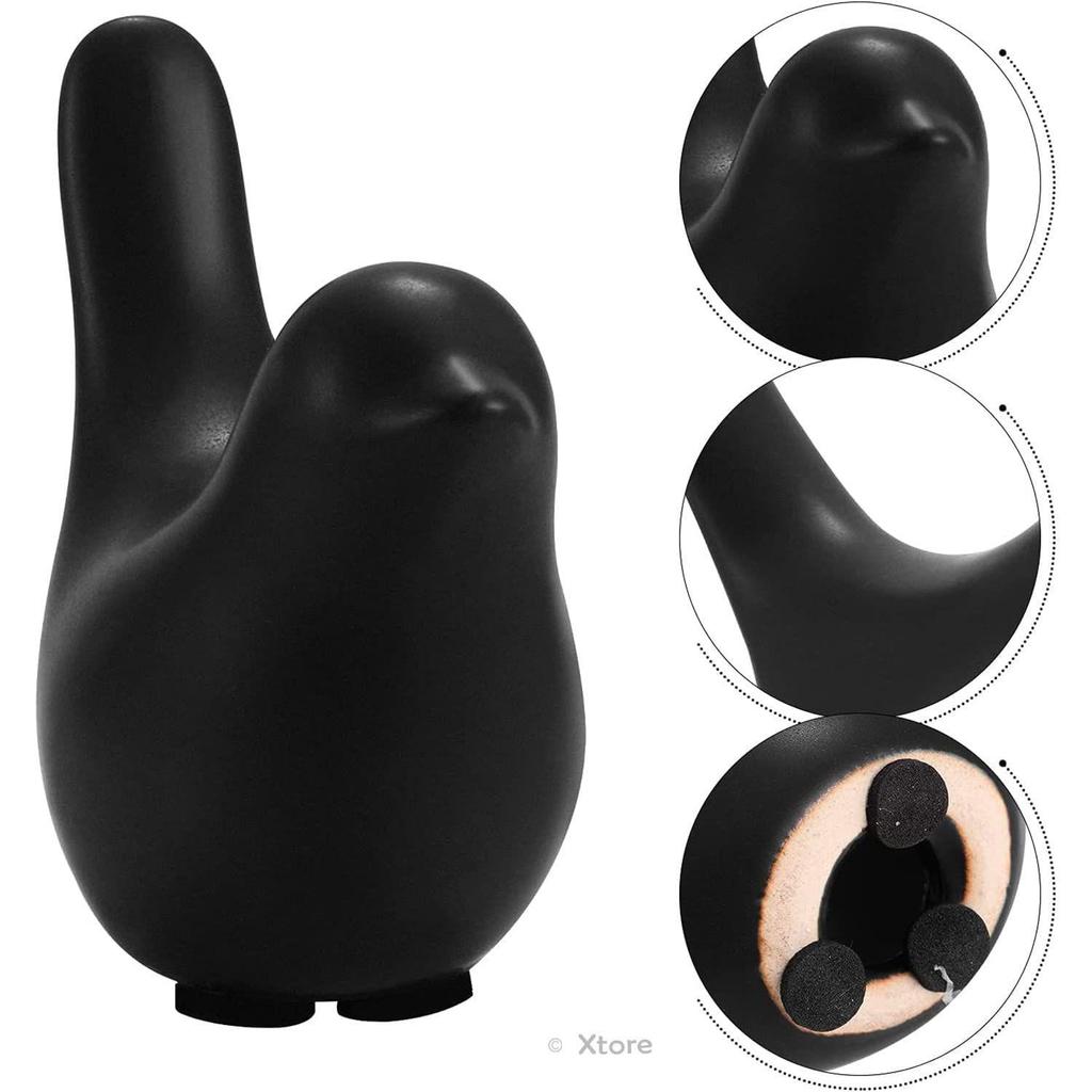 Creative Black Birds Matte Figurines Home Decorations Accessories (Pack of 2, Black)