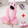 Pink Rabbit Kigurumi Pajamas Animal Cosplay Costume Unisex Onesie Sleepwear with Shoes Gloves