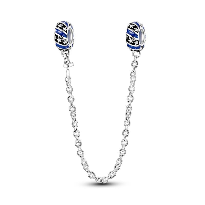 Top Sale Safety Chain 925 Sterling Silver Sun Moon And Stars Safety Chain Fits Pandora Bracelet Fine Women For Fashion Jewelry