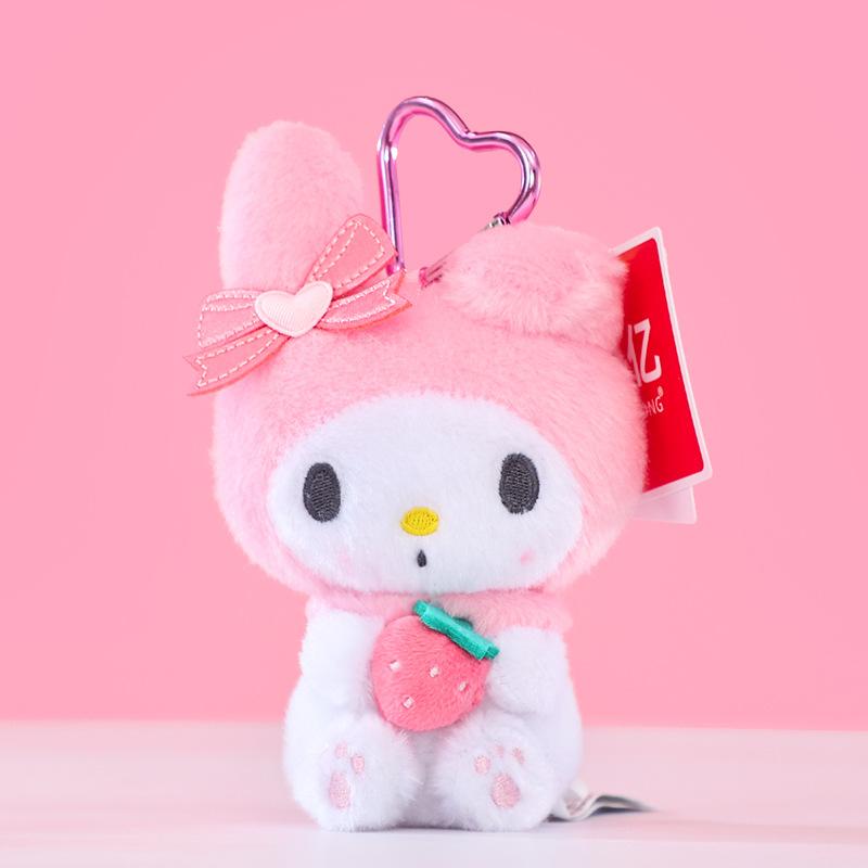 12cm Genuin Sanrio My Melody Kuromi Cinnamoroll Kt Cat Plush Toy Anime Stuffed Animals Keychains Small Pendant Backpack Hangings