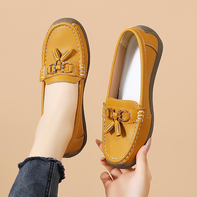 Летние женские мокасины, кожаная обувь для вождения, удобная обувь на плоской подошве, повседневные пенни-лоферы для медсестер, прогулочная минималистичная обувь для беременных для девочек