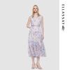 ELLASSAY Watercolor Tie-Dye Elegant Midi Dress