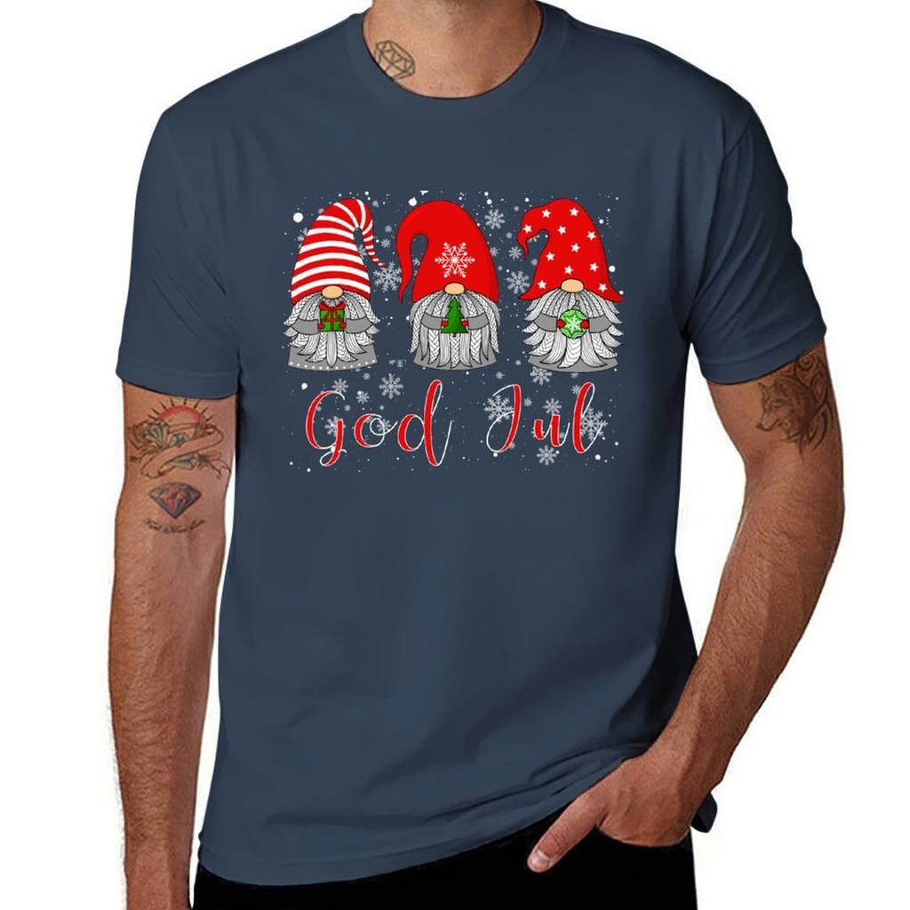 Scandinavian Gnomes God Jul Tomte Swedish Christmas Nordic Shirt Tshirt Essential Solid Color Tshirt