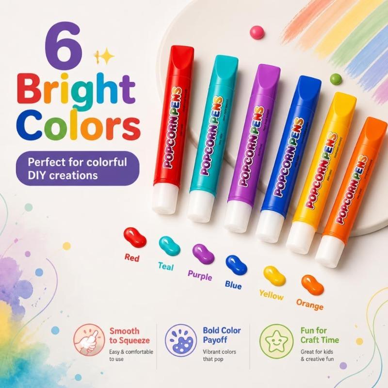 Popcorn Pens, 3D Puffy Art Kit for Kids, Magic Bubble Drawing Pens(1PCS) | Create Raised Designs with Heat-Activated Effects