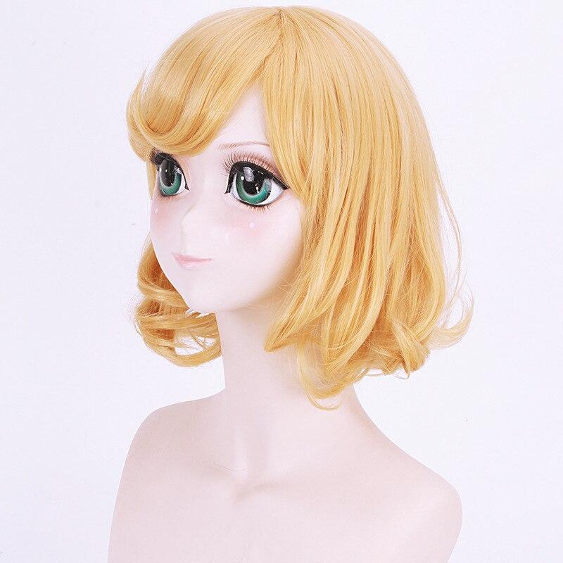 Аниме 45 см Сумераги косплей парики Kakegurui желтые шорты из синтетических волос волнистый золотой парик из волос