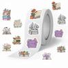 500 Pieces/roll Roll Sticker Hot-selling Tape Reading Flower Sticker Hand Account Material Decorative Envelope Seal Sticker